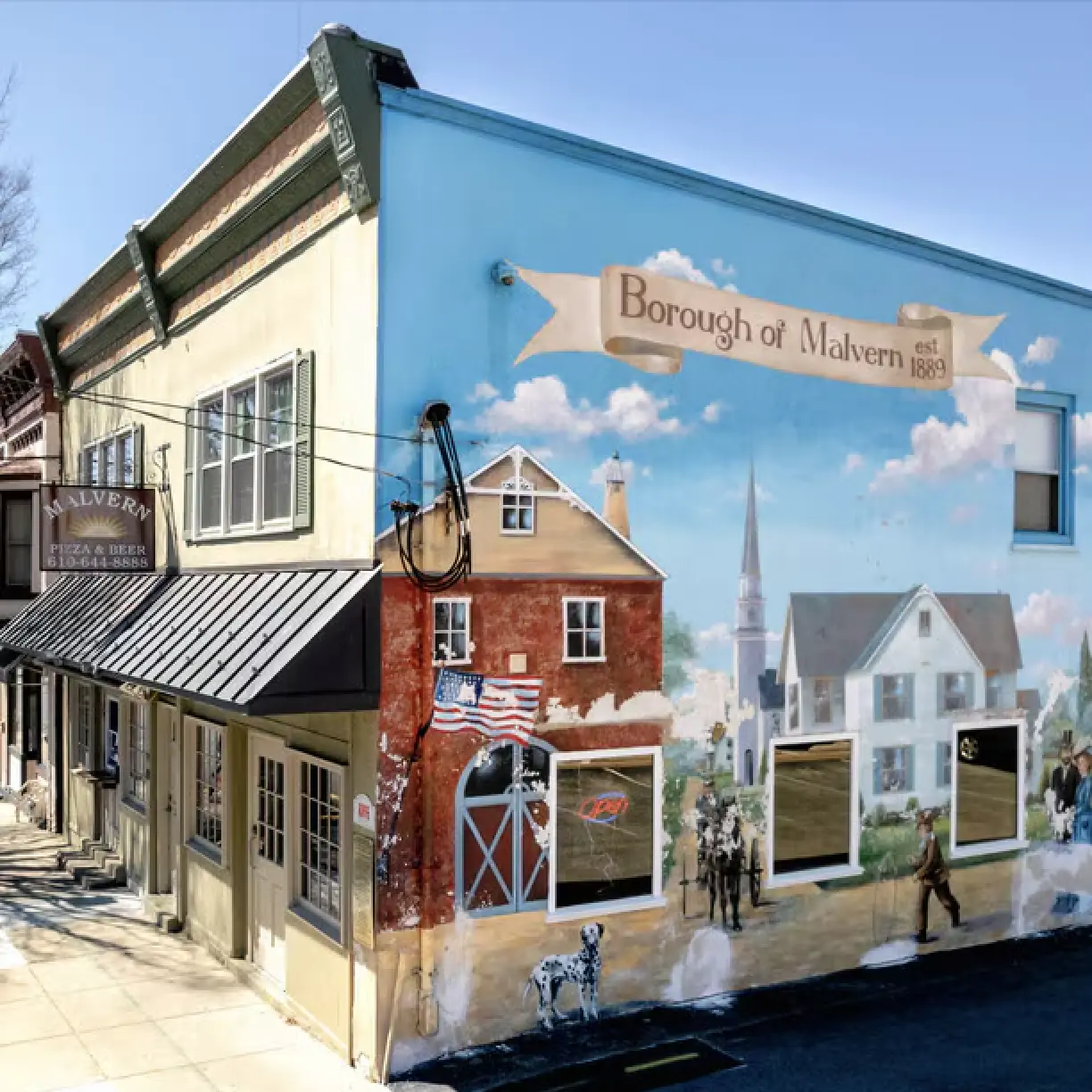 Mural at downtown Borough of Malvern
